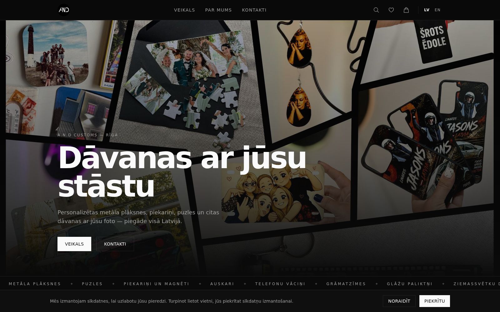 A.N.D Customs website screenshot