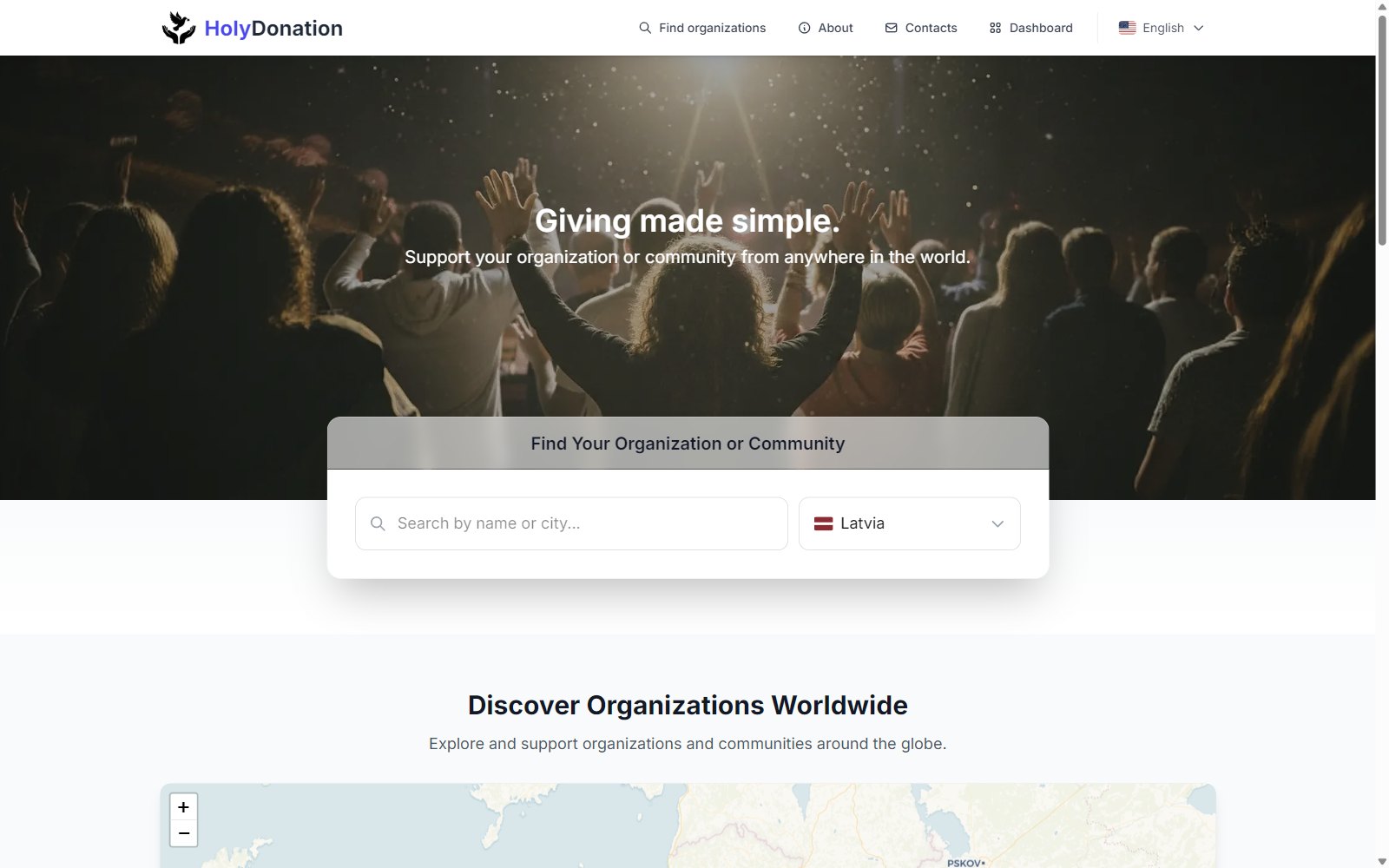 HolyDonation website screenshot