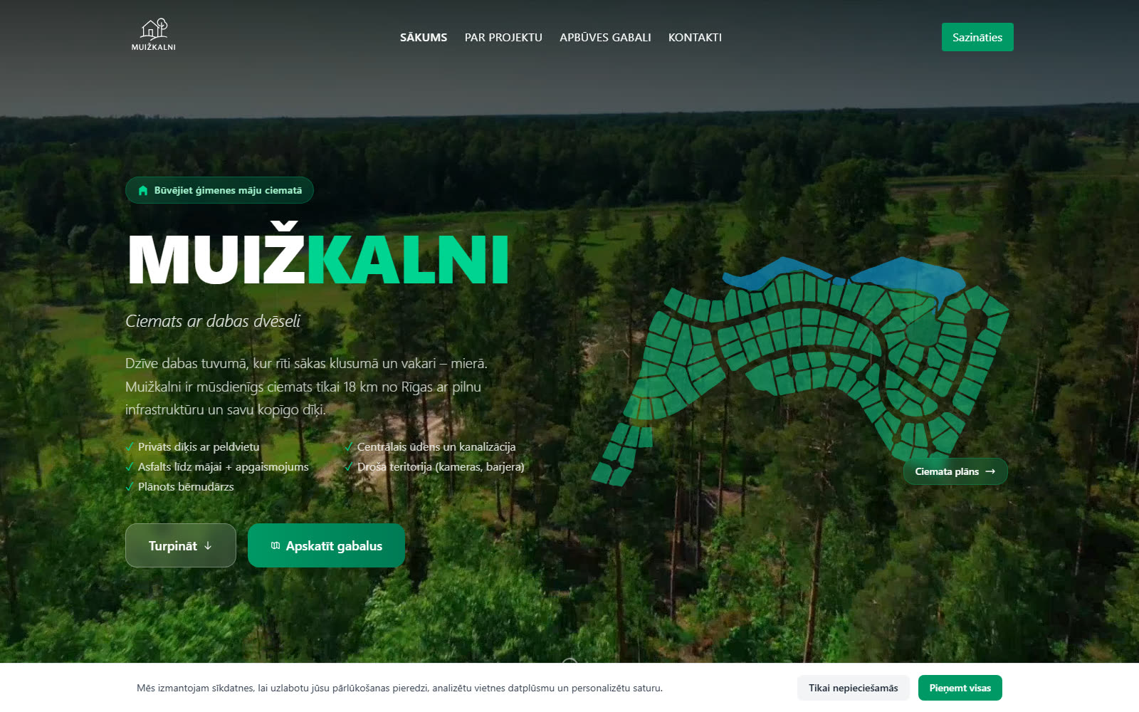 Muižkalni website screenshot